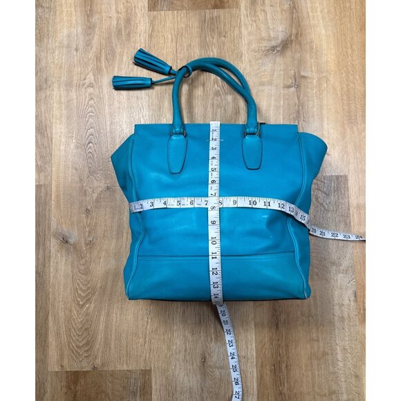 COACH Legacy Leather Tanner Tote 19924, Turquoise Blue XL - Picture 13 of 13